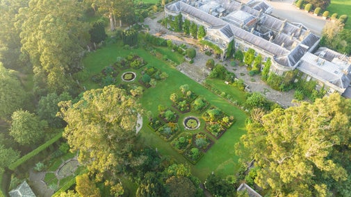 Drone view of Mount Stewart gardens